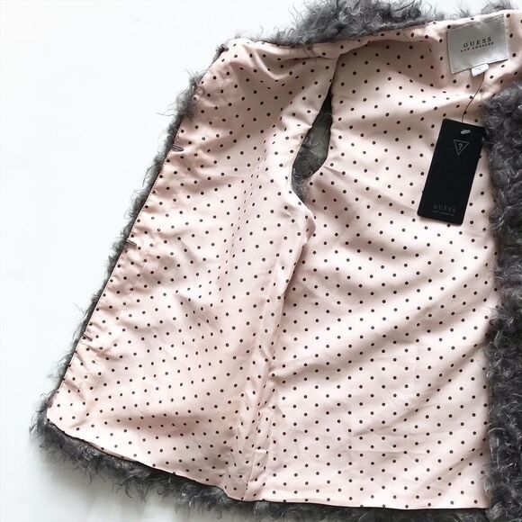 Guess NWT gray soft lined teddy vest 8Y - Picture 3 of 5